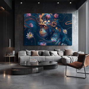 Floral Monkey Art