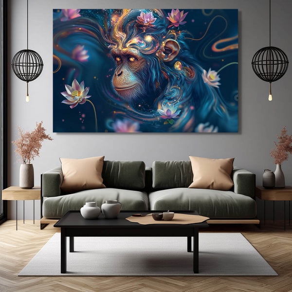 Floral Monkey Art