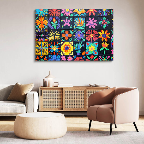 Floral Mosaic Mexican Wall Art | MusaArtGallery™