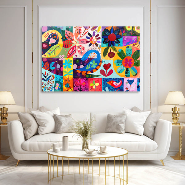 Floral Patchwork Mexican Wall Art | MusaArtGallery™