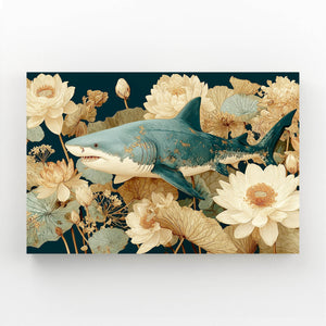 Floral Shark Canvas