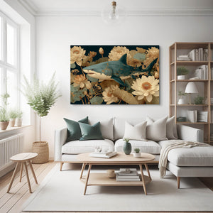 Floral Shark Canvas