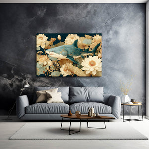 Floral Shark Canvas
