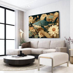 Floral Shark Canvas