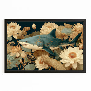 Floral Shark Canvas