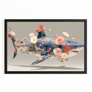 Floral Shark Wall Decor