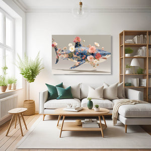 Floral Shark Wall Decor