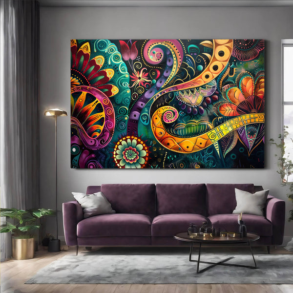 Floral Swirl Mexican Wall Art | MusaArtGallery™