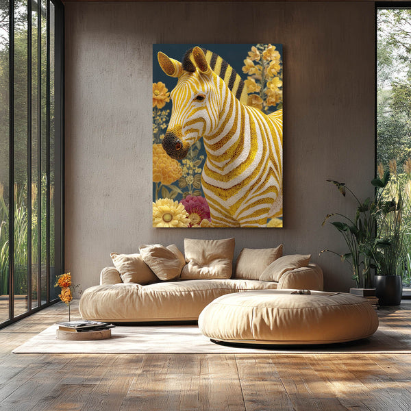 Floral Zebra Artwork