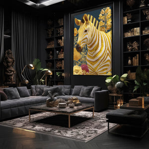 Floral Zebra Artwork