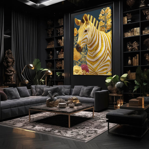 Floral Zebra Artwork