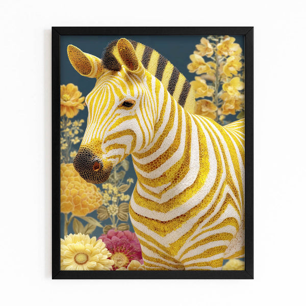 Floral Zebra Artwork