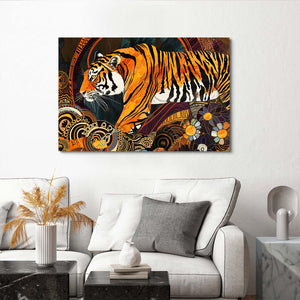 Flower and Tiger Wall Art | MusaArtGallery™
