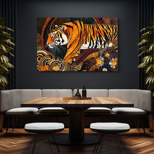 Flower and Tiger Wall Art | MusaArtGallery™