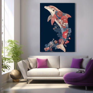 Flower Dolphin Art