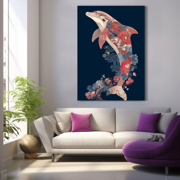 Flower Dolphin Art