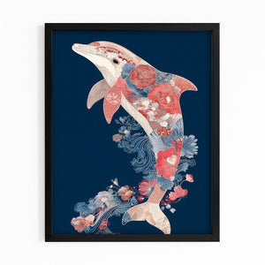 Flower Dolphin Art