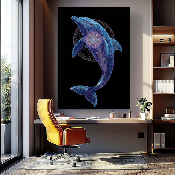 Flower Of Life Dolphin Art