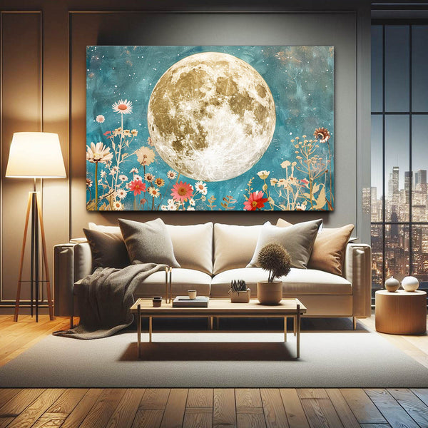 Flowers and Moon Art | MusaArtGallery™