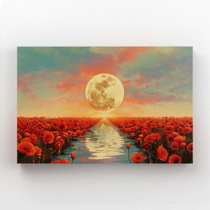  Flowers Lake Moon Art   | MusaArtGallery™