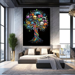 Flowers Tree Of Life Canvas Wall Art
