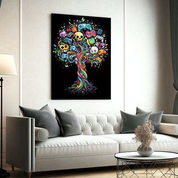 Flowers Tree Of Life Canvas Wall Art