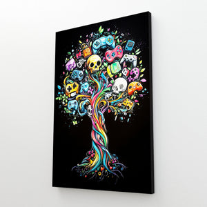 Flowers Tree Of Life Canvas Wall Art