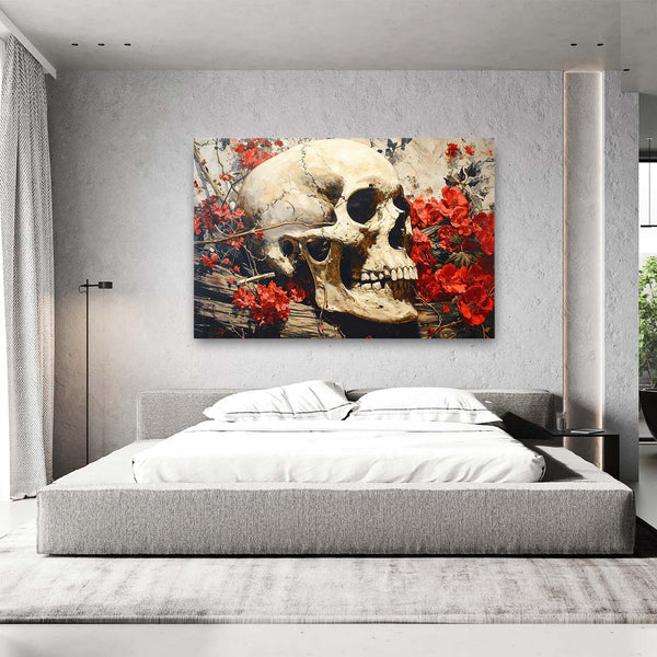 Flowers with Skull Wall Art | MusaArtGallery™