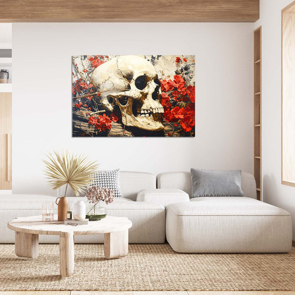 Flowers with Skull Wall Art | MusaArtGallery™