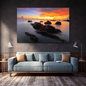 Foggy Sunset Art  | MusaArtGallery™