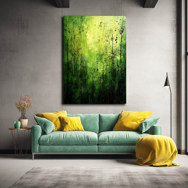 Forest Bloom Green Abstract Art | MusaArtGallery™