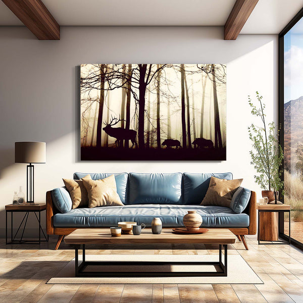 Forest Silhouette Tree Art | MusaArtGallery™