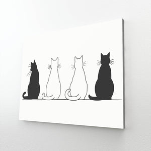 Four Sitting Cats Wall Art | MusaArtGallery™