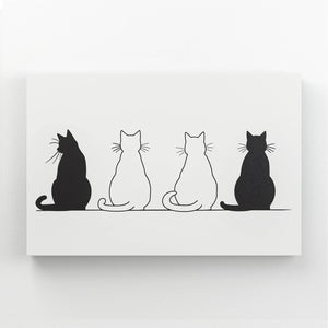 Four Sitting Cats Wall Art | MusaArtGallery™