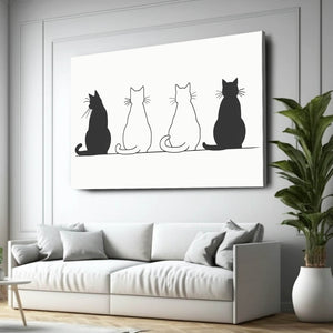 Four Sitting Cats Wall Art | MusaArtGallery™