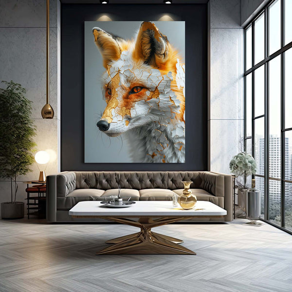 Fox Art in Golden Highlights | MusaArtGallery™