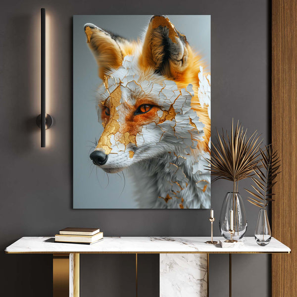 Fox Art in Golden Highlights | MusaArtGallery™