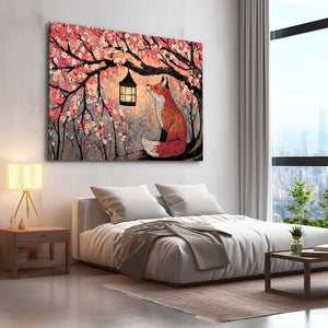 Fox Cherry Blossom Tree Wall Art