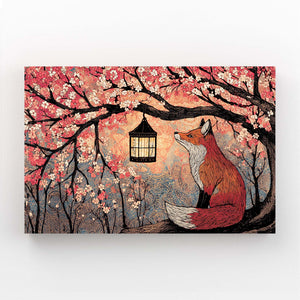 Fox Cherry Blossom Tree Wall Art
