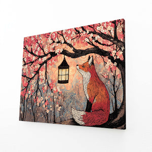 Fox Cherry Blossom Tree Wall Art