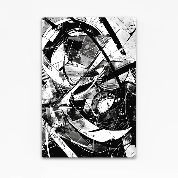 Fractured Motion Black and White Abstract Art | MusaArtGallery™