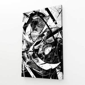 Fractured Motion Black and White Abstract Art | MusaArtGallery™