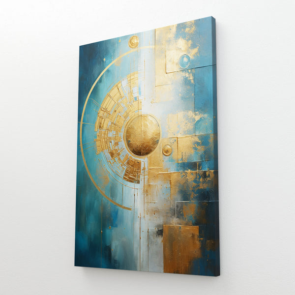 Gold and Blue Abstract Canvas Art | MusaArtGallery™