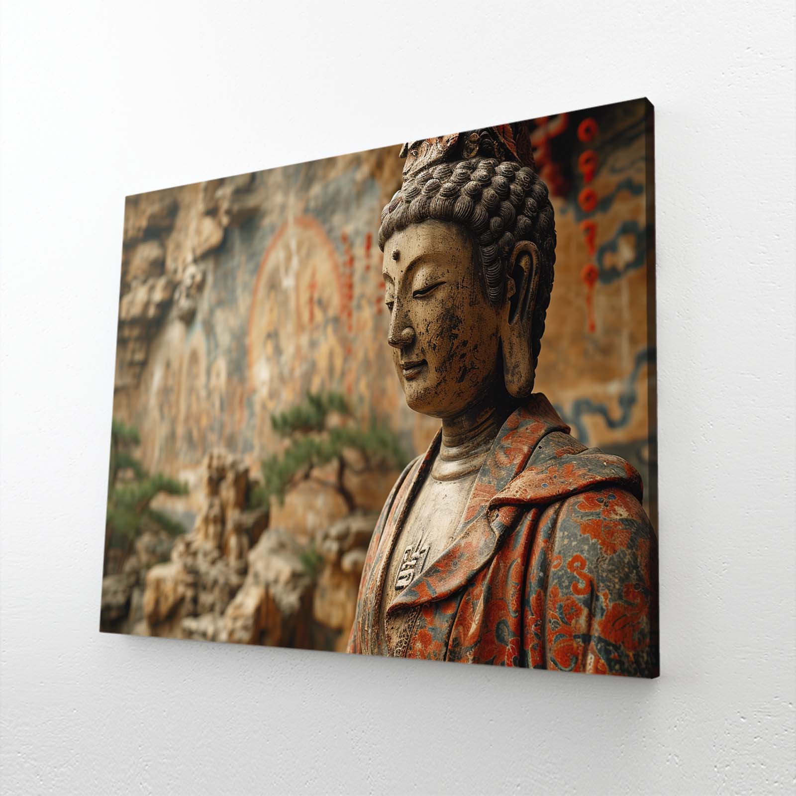 Tableau Toile murale encadrée imprimée Bouddha 58 x 58 cm Tableau Toile murale encadrée imprimée Bouddha 58 x 58 cm