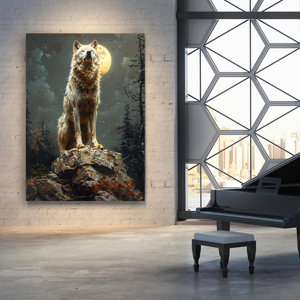 Full Moon Wolf Art  | MusaArtGallery™