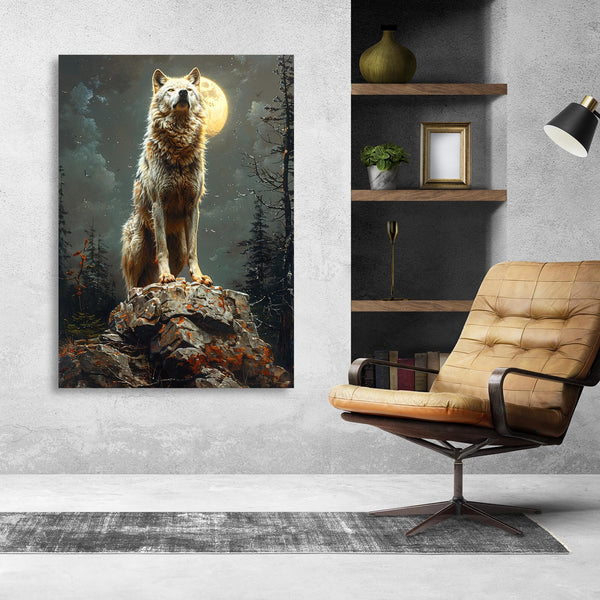 Full Moon Wolf Art  | MusaArtGallery™