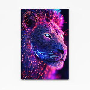 Galactic Glow Lion Wall Art | MusaArtGallery™