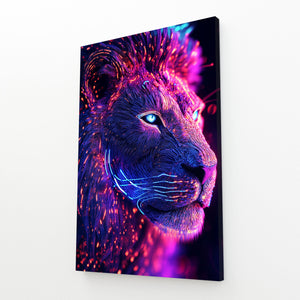 Galactic Glow Lion Wall Art | MusaArtGallery™