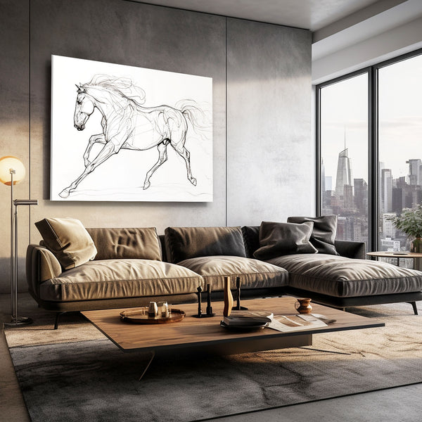 Galloping Horse Line Art | MusaArtGallery™