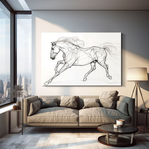 Galloping Horse Line Art | MusaArtGallery™